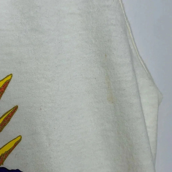 Vintage 80s Single Stitch Graphic Botanical Aquatic Muscle Tank Top - Picture 7 of 9